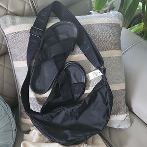 Aerie Black Slide Sandals